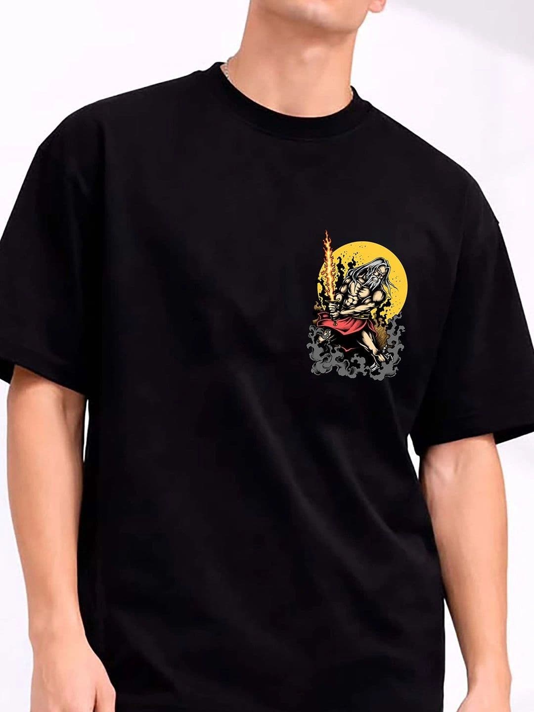 Mast & Harbour Men Printed Drop-Shoulder Sleeves T-shirt thumbnail 3