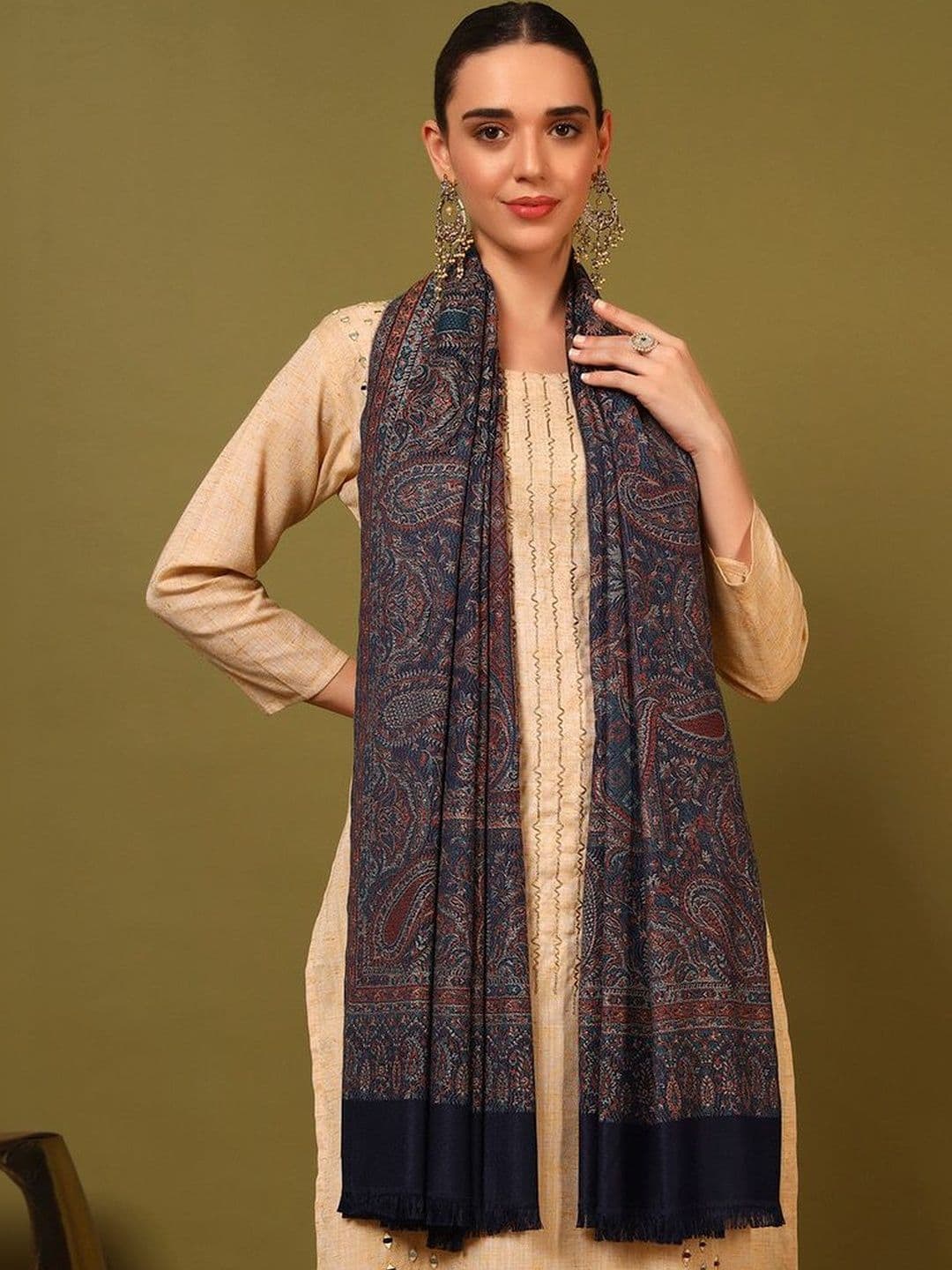 KANIDAR Women Woven Design Shawl thumbnail 4