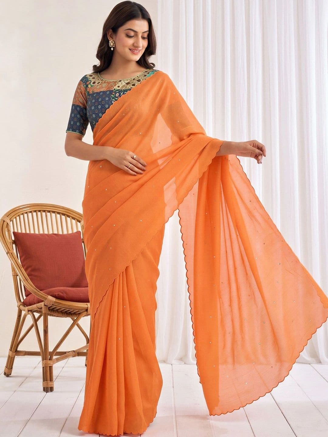 Anouk Floral Designer Saree thumbnail 7