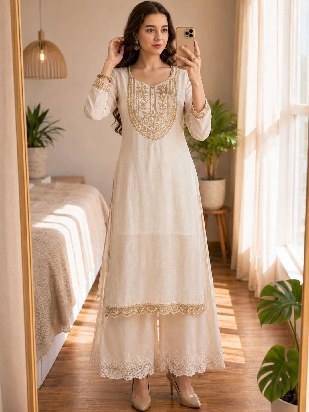 NARACHI TEXWORLD Women Ethnic Motifs Embroidered Thread Work Kurta thumbnail 5