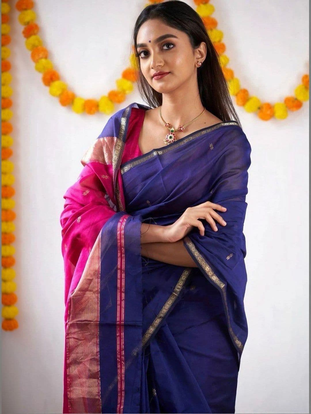 MITAL ENTERPRISE Zari Art Silk Saree thumbnail 2
