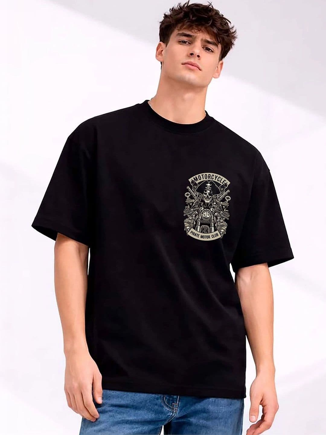 Mast & Harbour Men Printed Drop-Shoulder Sleeves T-shirt - view 1