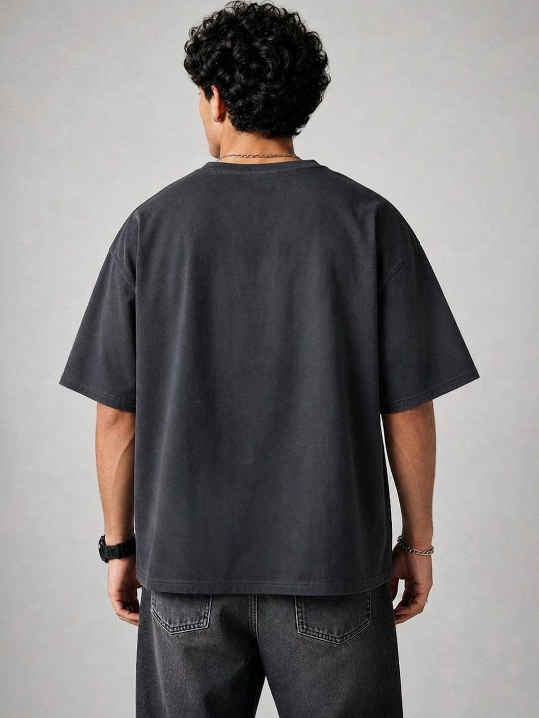 Suo Men Typography Printed Drop-Shoulder Sleeves T-shirt thumbnail 2