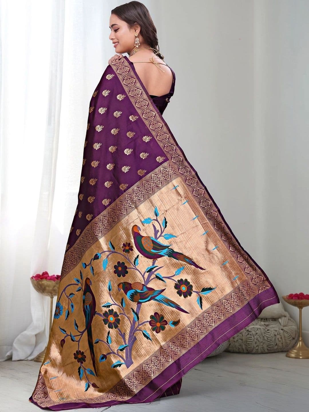 KALINI Woven Design Zari Silk Blend Saree thumbnail 7