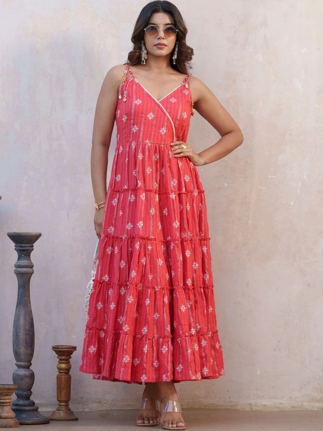 Sangria Print A-Line Maxi Dress thumbnail 7