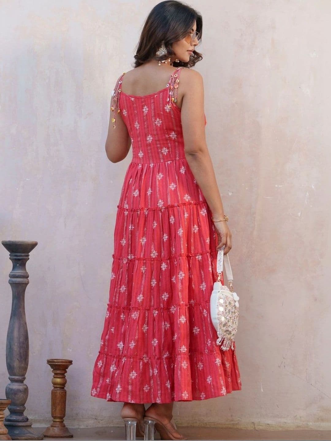 Sangria Print A-Line Maxi Dress thumbnail 4