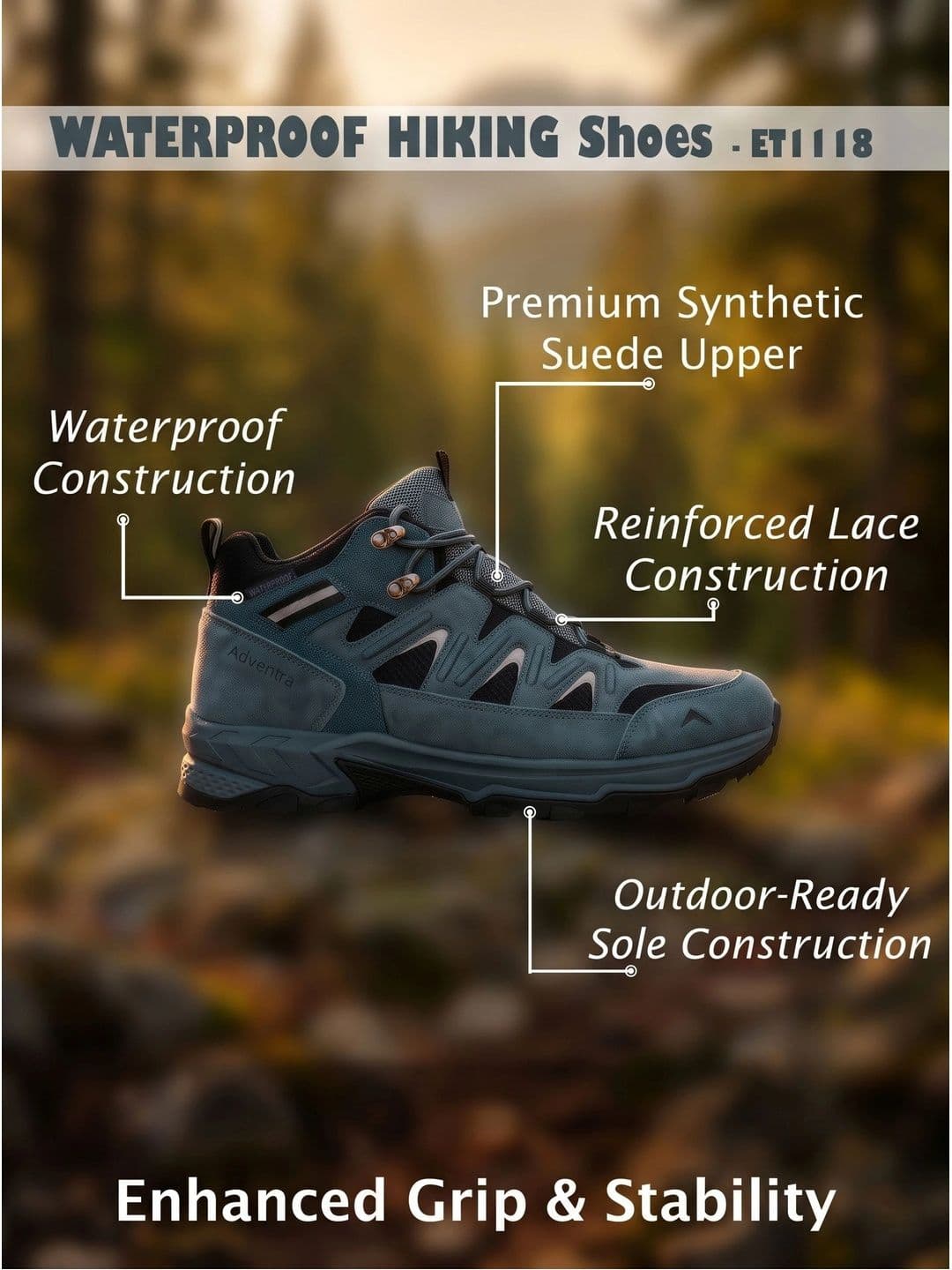 Adventra Sports Men Trekking Shoes thumbnail 4