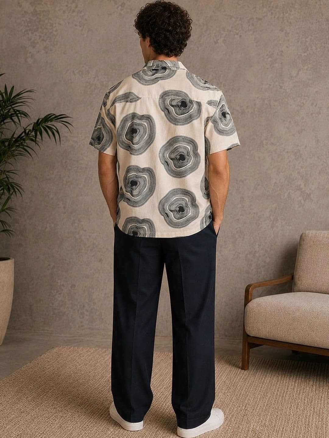 The Roadster Lifestyle Co. Men Boxy Fit Abstract Printed Cuban Collar Cotton Casual Shirt thumbnail 5