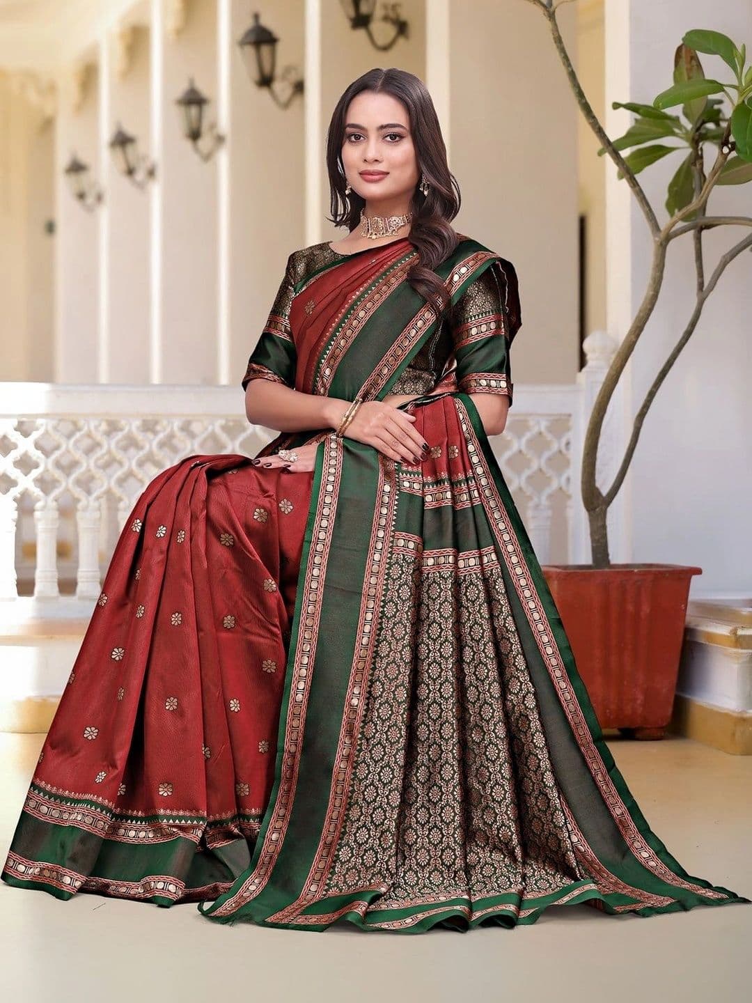 KALINI Woven Design Zari Silk Blend Saree thumbnail 5