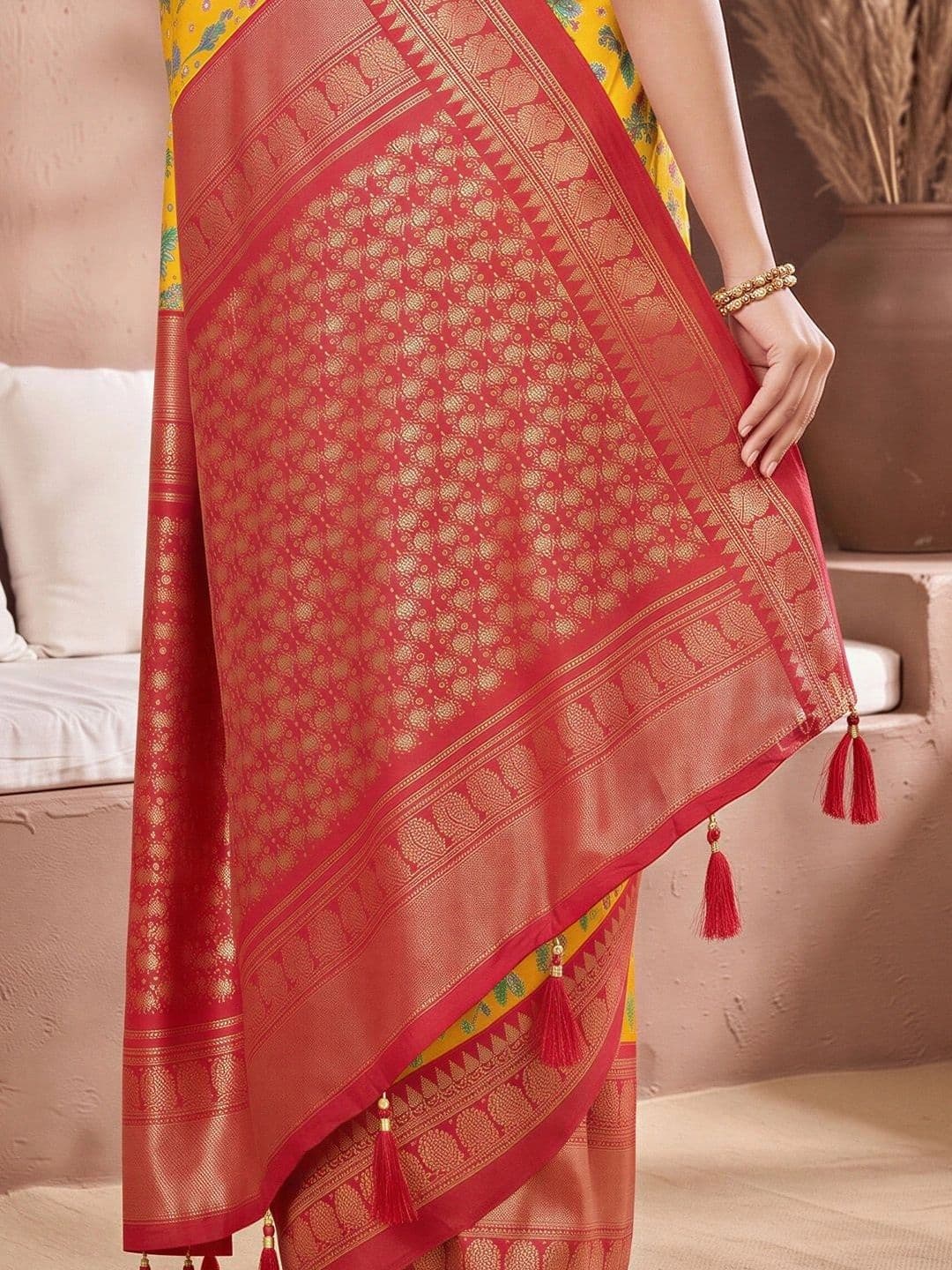 Anouk Woven Design Zari Designer Saree thumbnail 6