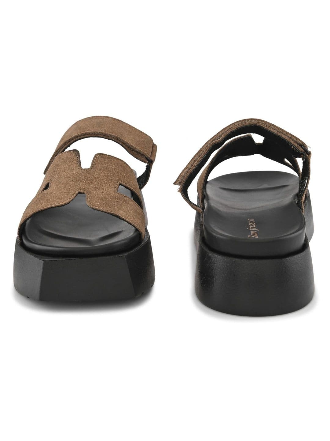 San Frissco Men Beige Casual Wide Strap Sandals with Cushioned Footbed and Chunky Sole thumbnail 5