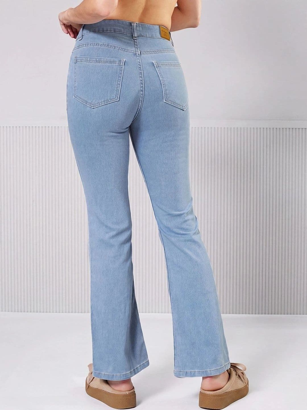 Mast & Harbour Women Bootcut High-Rise Heavy Fade Stretchable Jeans thumbnail 2