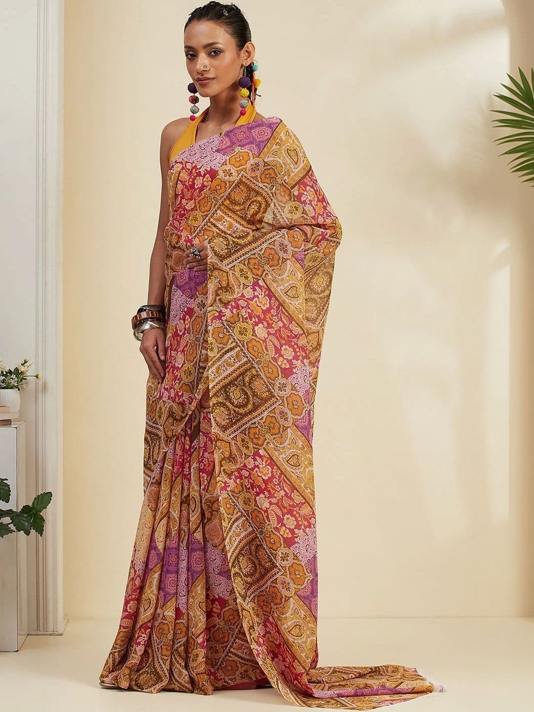 Garden Vareli Floral Pure Cotton Saree thumbnail 6