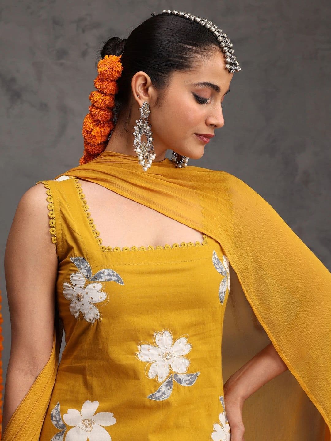Khushal K Women Floral Printed Regular Pure Cotton Kurta with Palazzos & With Dupatta thumbnail 7