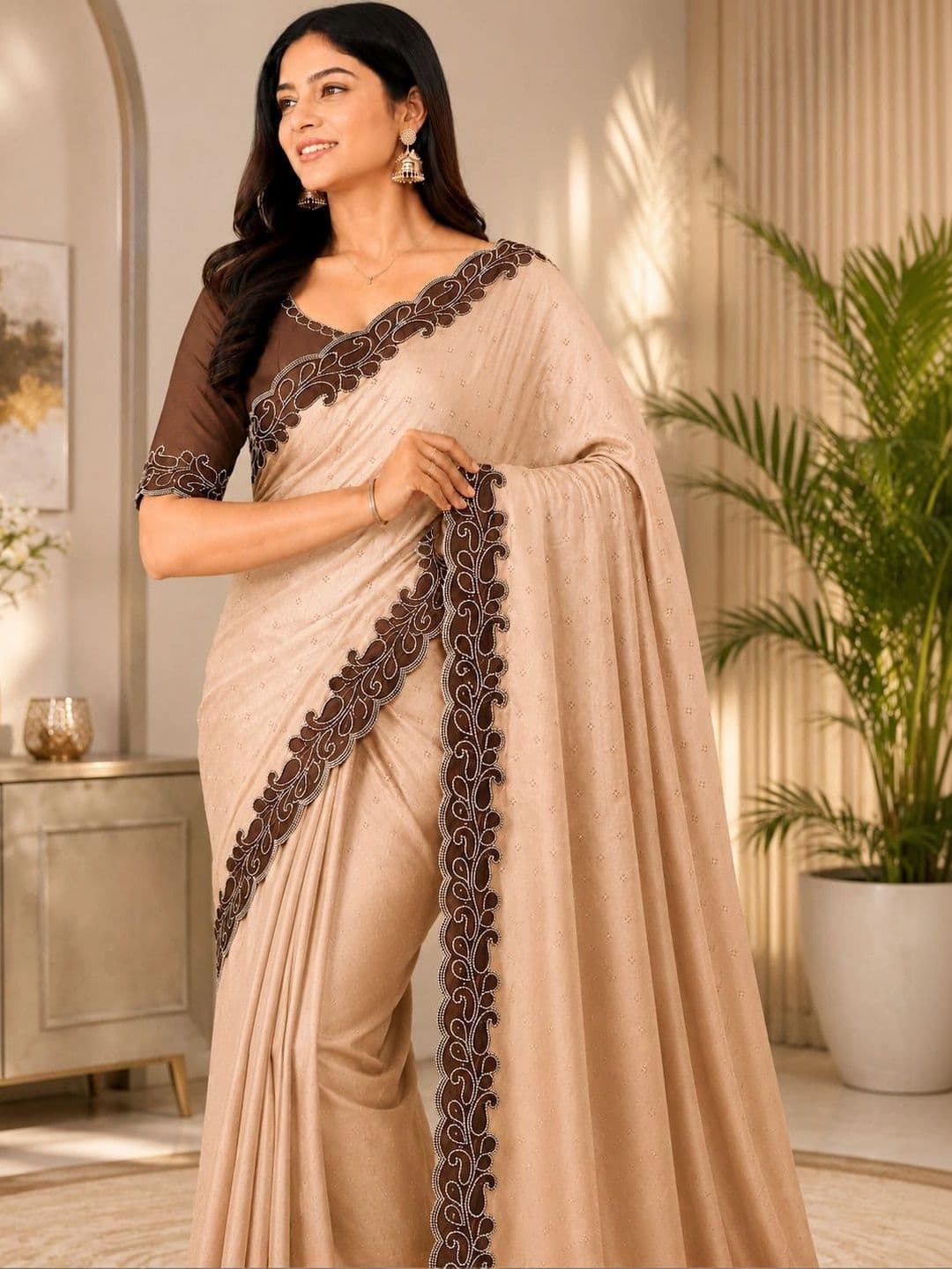 NILRUDRA Embroidered Pure Georgette Banarasi Saree - view 1