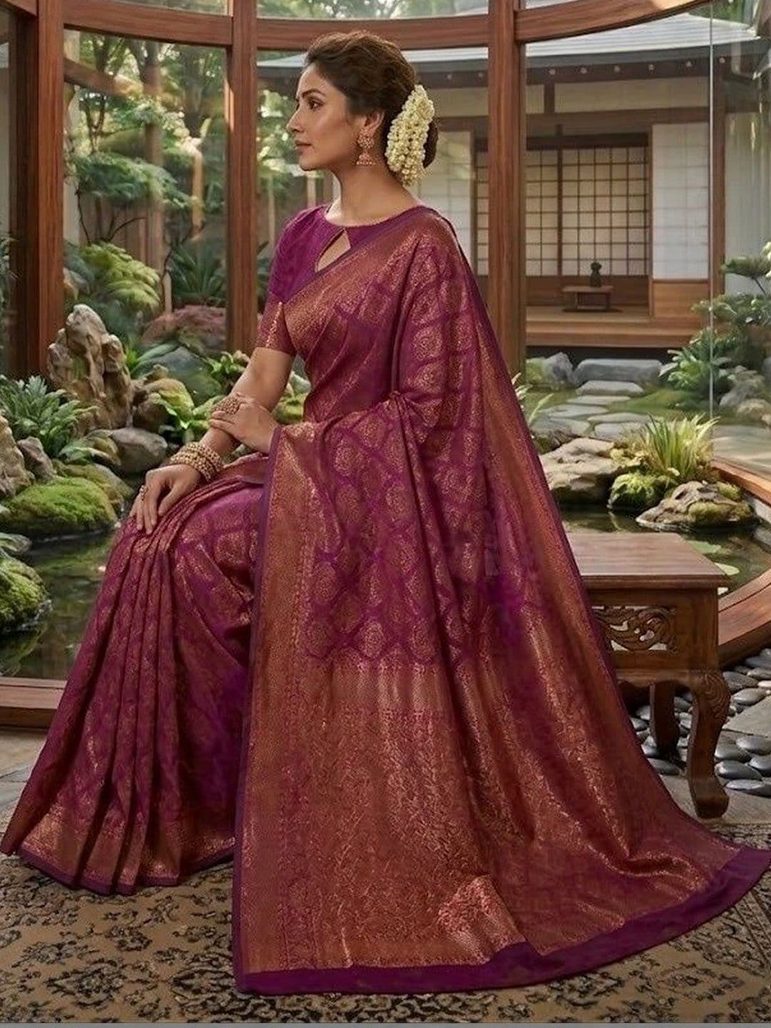 MITAL ENTERPRISE Woven Design Zari Art Silk Saree thumbnail 2