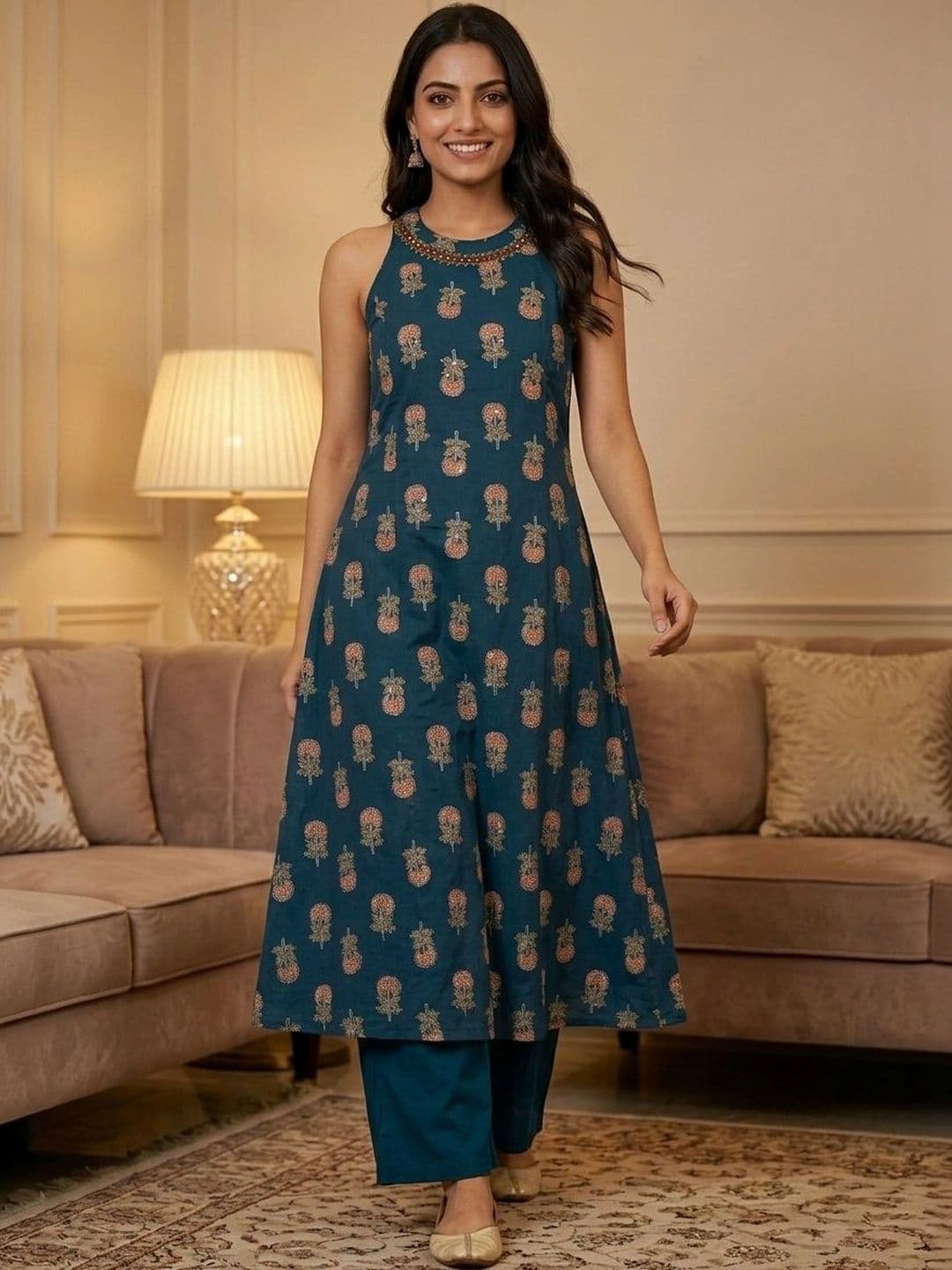 Sangria Women Ethnic Motifs Printed Indie Prints Kurta - view 1