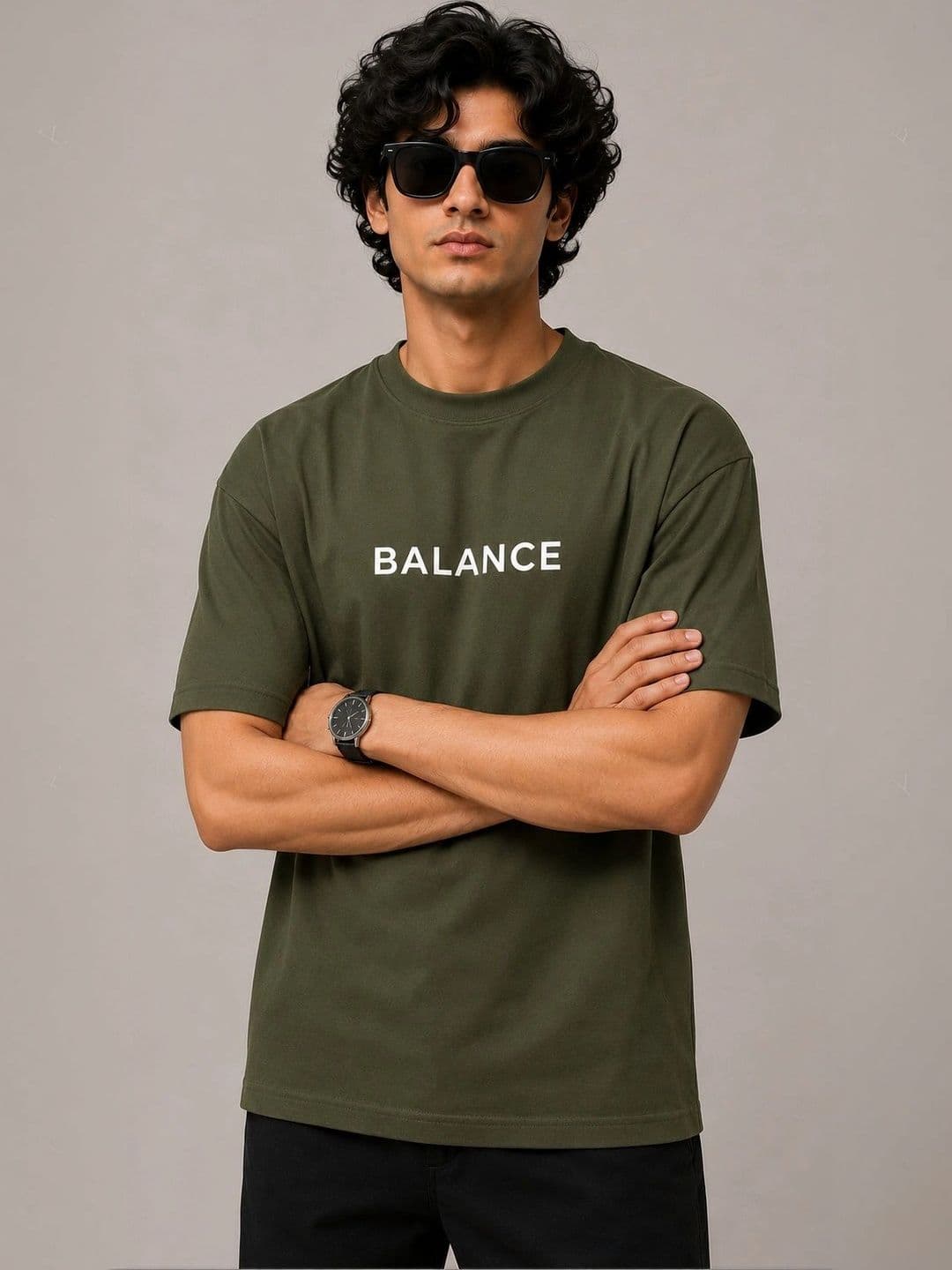 Angel Bella Men Typography Printed Drop-Shoulder Sleeves T-shirt thumbnail 3
