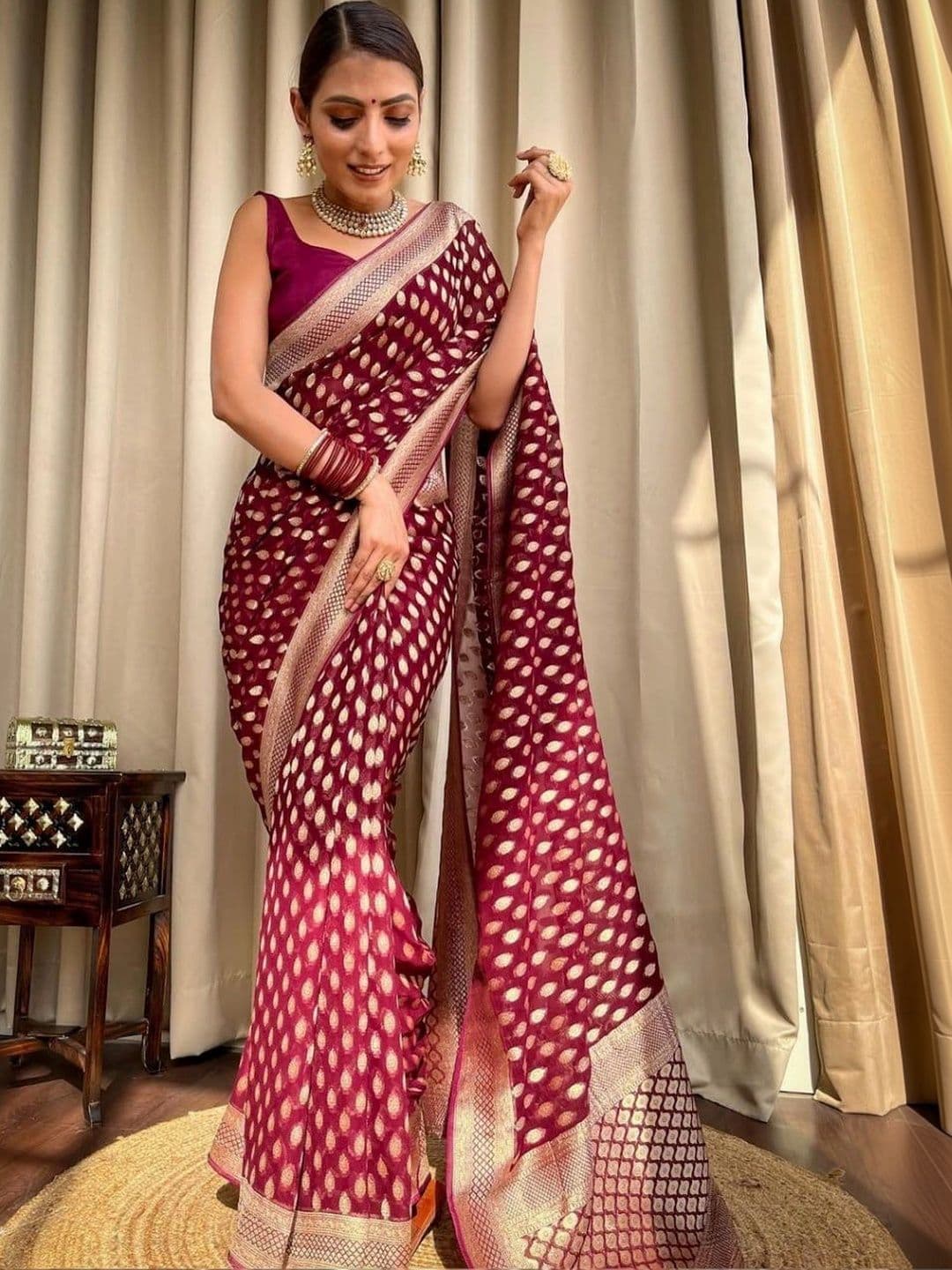 House Of Nazakat Woven Design Zari Art Silk Banarasi Saree - view 1