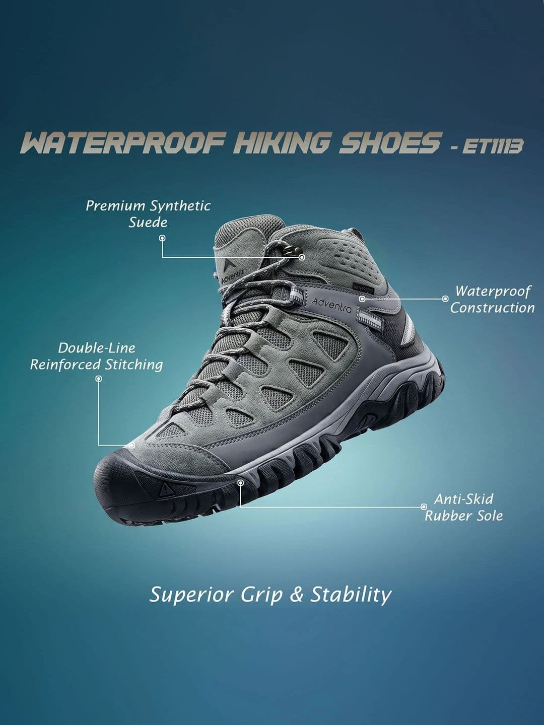 Adventra Sports Men Trekking Shoes thumbnail 2