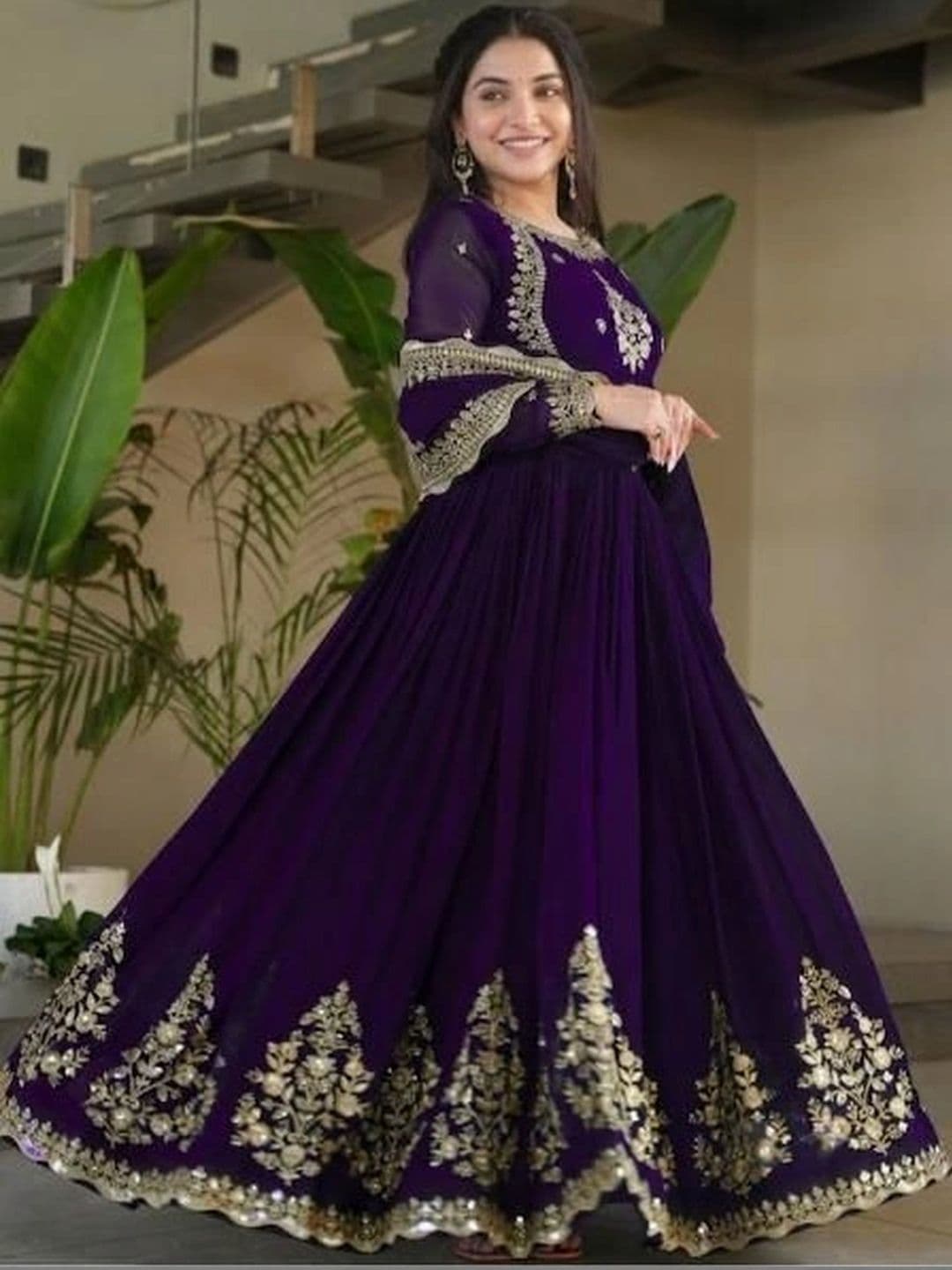 all about you Women Floral Embroidered Empire Mirror Work Kurta with Pyjamas & Dupatta thumbnail 5