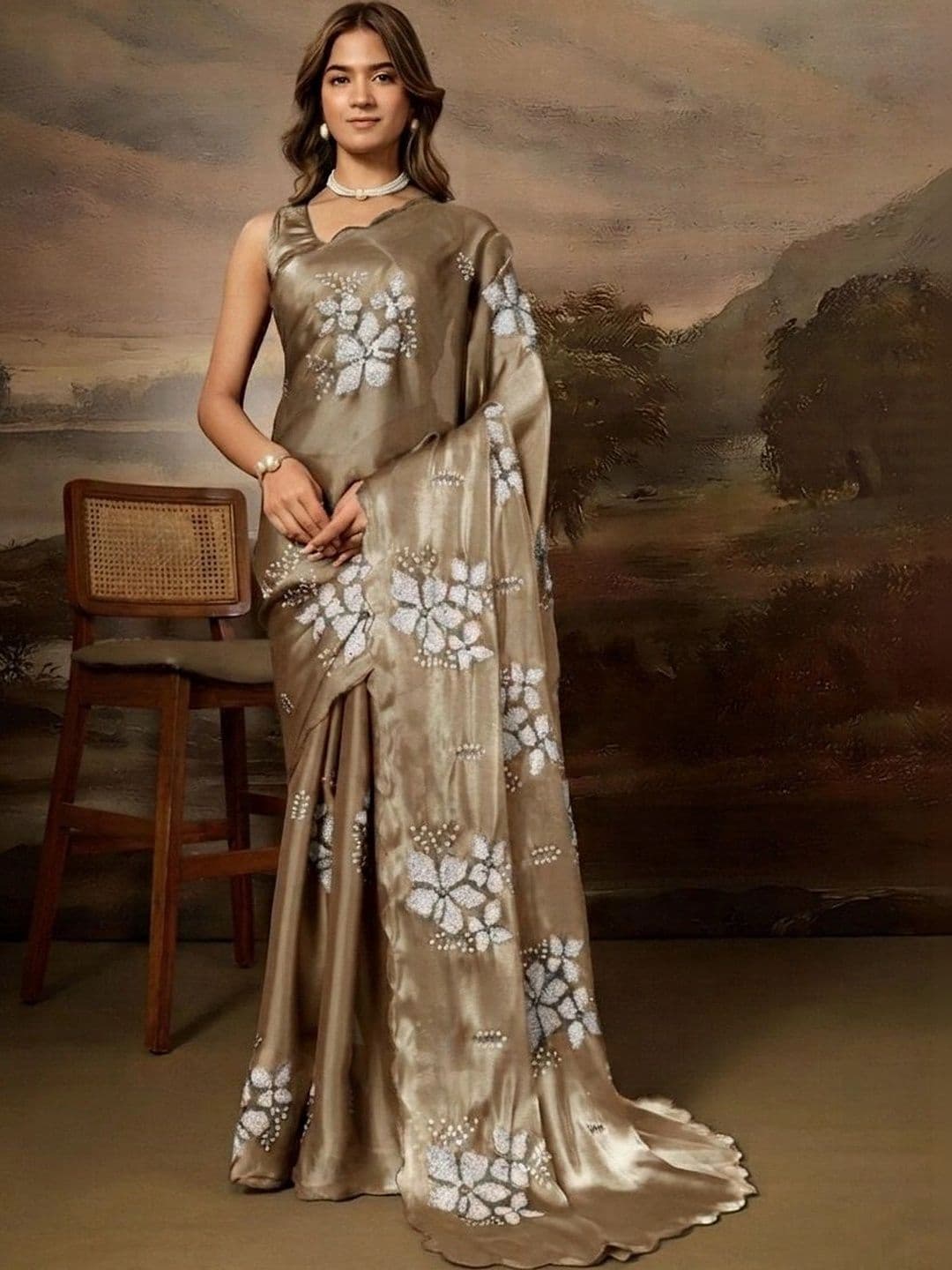 SZN Embellished Embroidered Art Silk Designer Saree - view 1