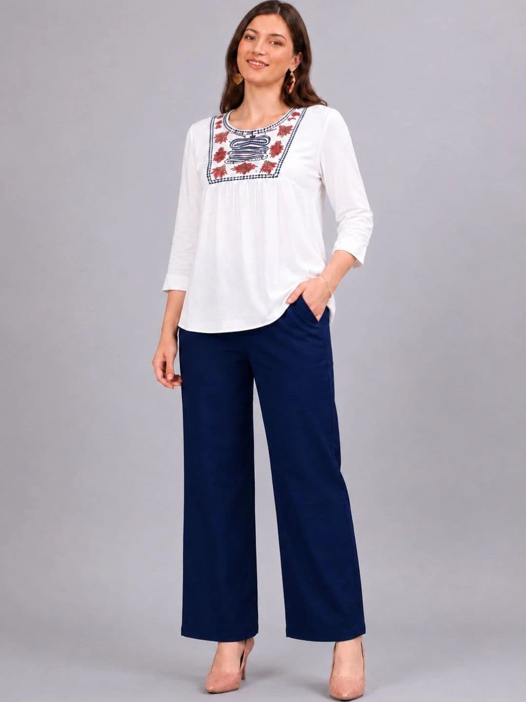 Moda Rapido Women Knitted Ethnic Palazzos thumbnail 3