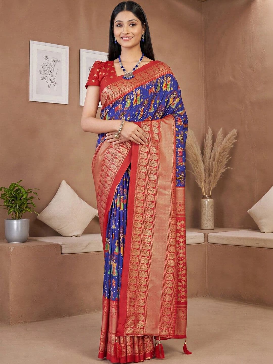 Anouk Woven Design Zari Designer Saree thumbnail 4