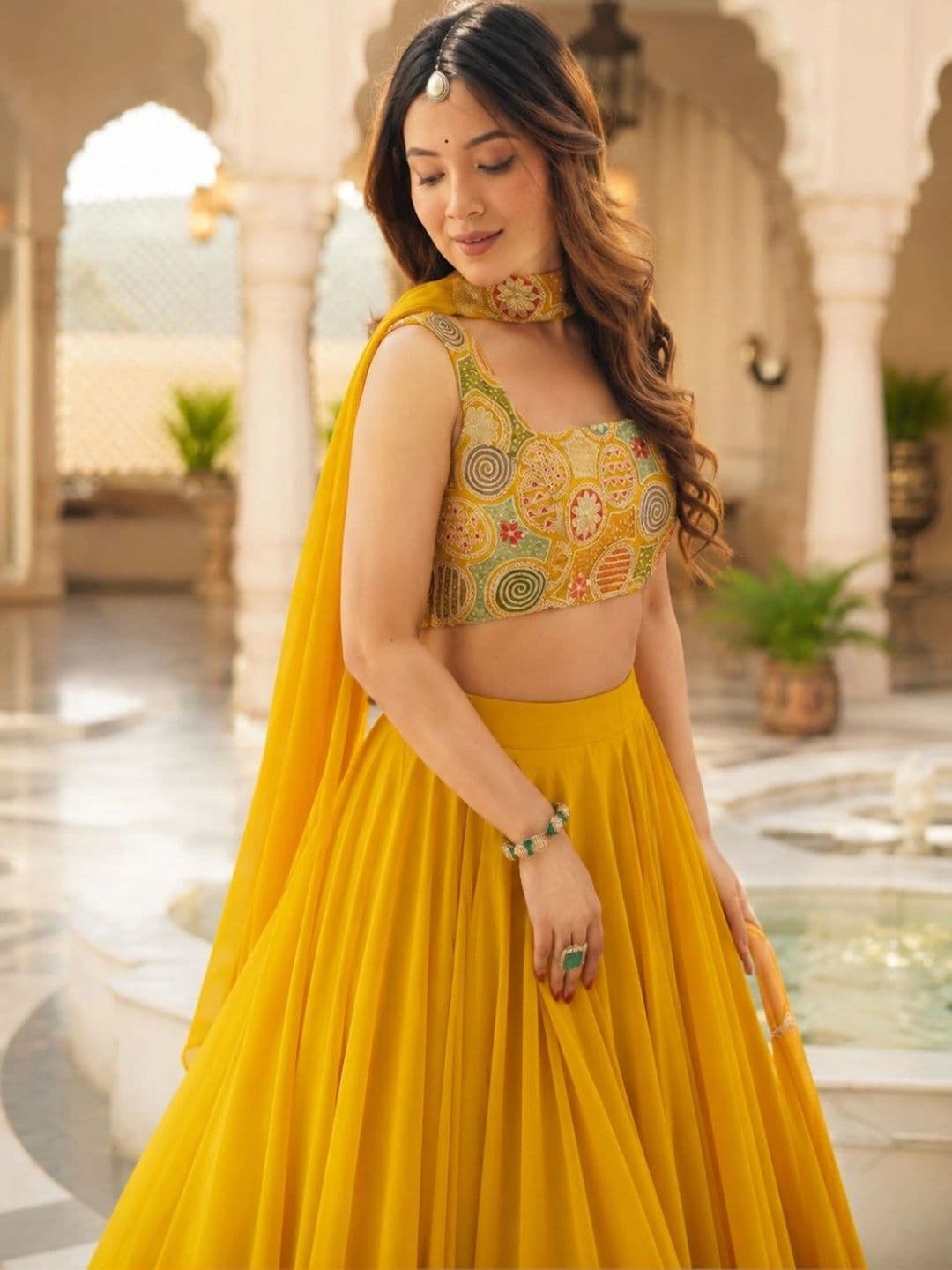 House of Pataudi Embellished Thread Work Ready to Wear Lehenga & Blouse With Dupatta thumbnail 5