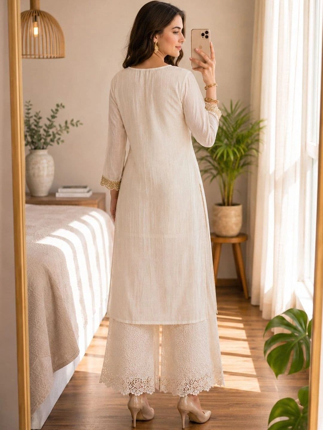 NARACHI TEXWORLD Women Ethnic Motifs Embroidered Thread Work Kurta thumbnail 3