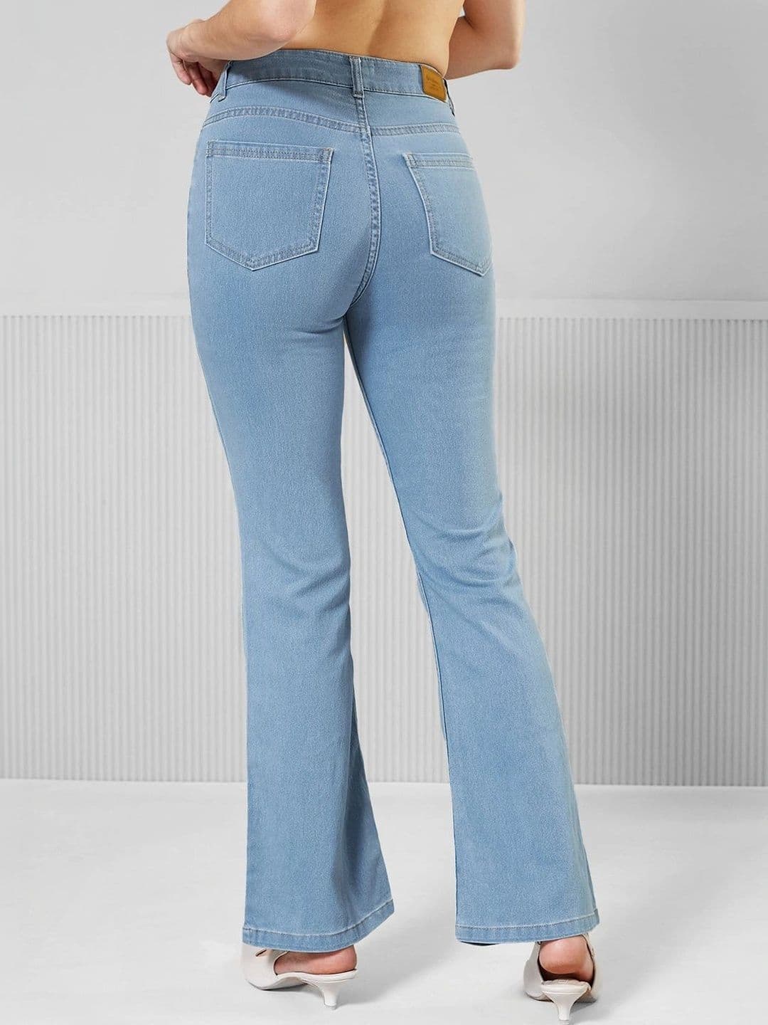 Mast & Harbour Women Bootcut High-Rise Heavy Fade Stretchable Jeans thumbnail 4