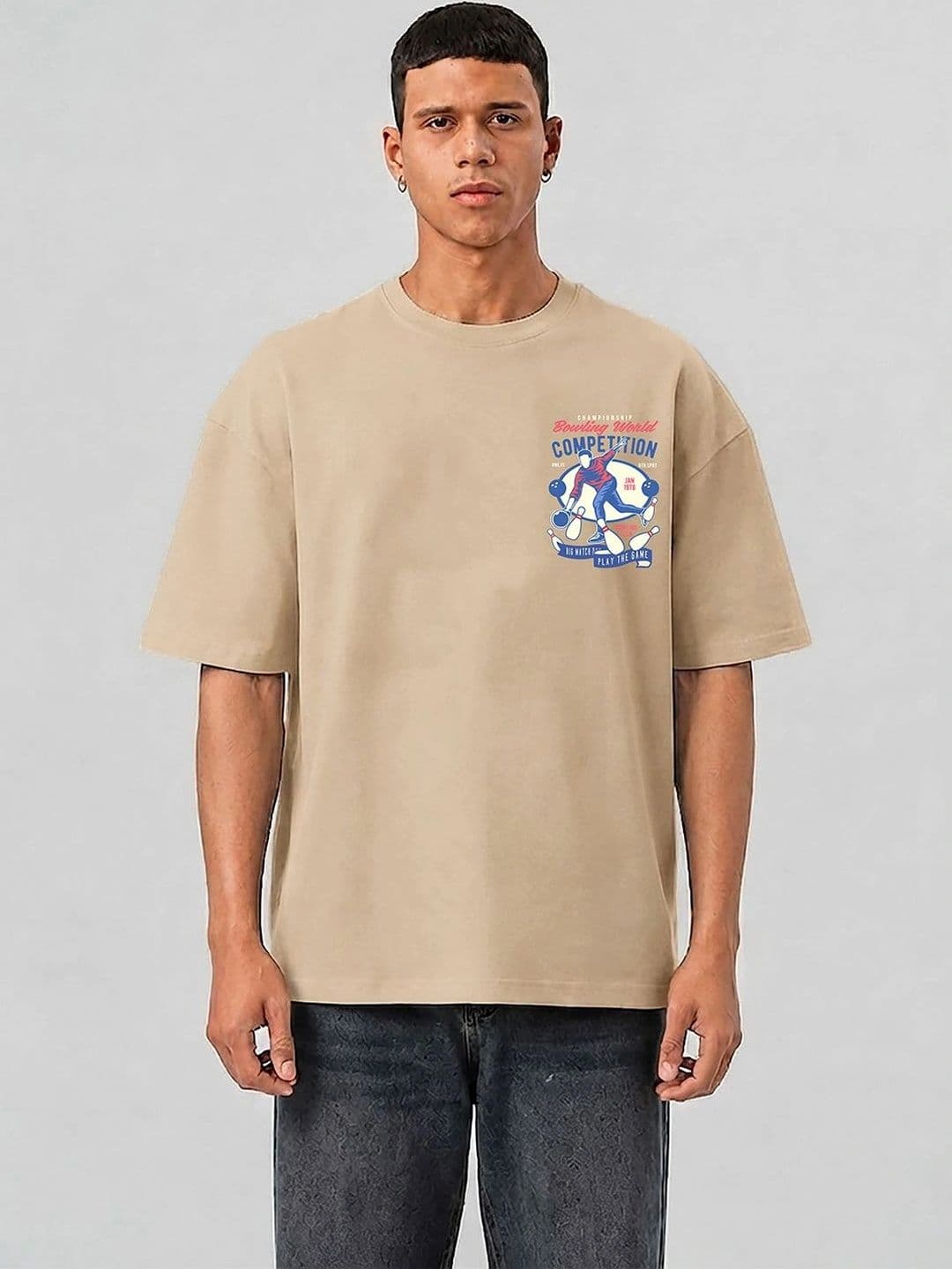 Mast & Harbour Men Sports Printed Drop-Shoulder Sleeves T-shirt - view 1