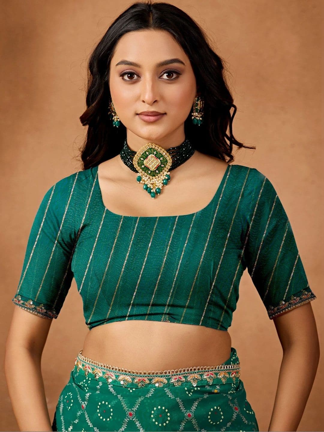 Nayanthara Trends Bandhani Embroidered Poly Georgette Designer Bandhani Saree thumbnail 2