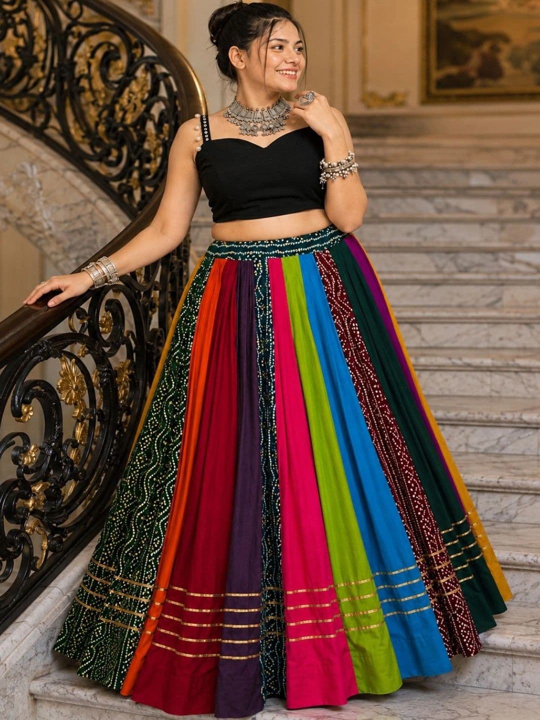 House of Pataudi Semi-Stitched Lehenga & Unstitched thumbnail 3