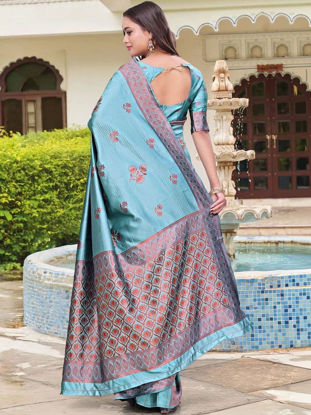 KALINI Woven Design Zari Silk Blend Saree thumbnail 5