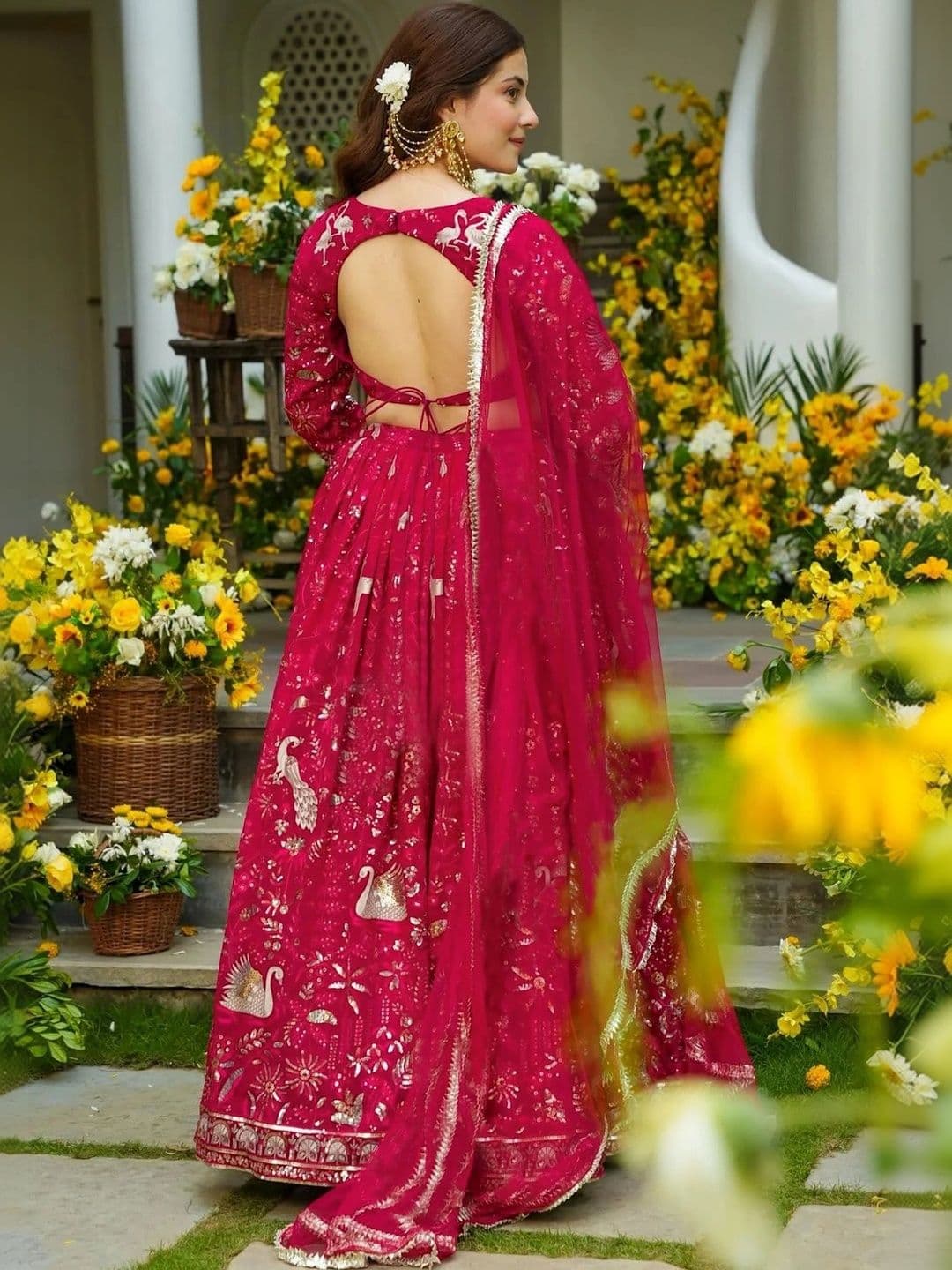 Kedar Fab Embroidered Semi-Stitched Lehenga & Unstitched Blouse With Dupatta thumbnail 2