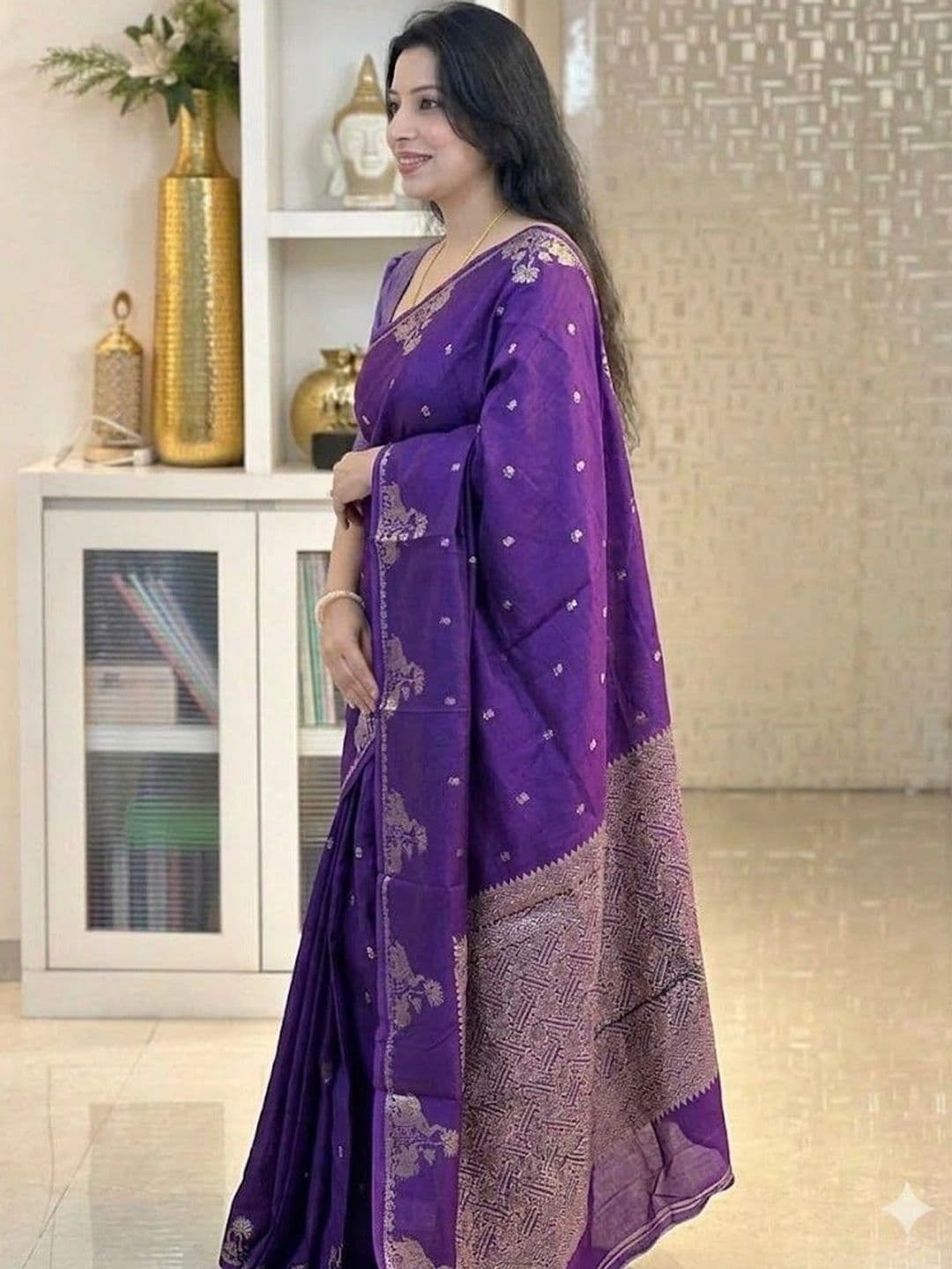 MITAL ENTERPRISE Woven Design Zari Art Silk Saree thumbnail 3