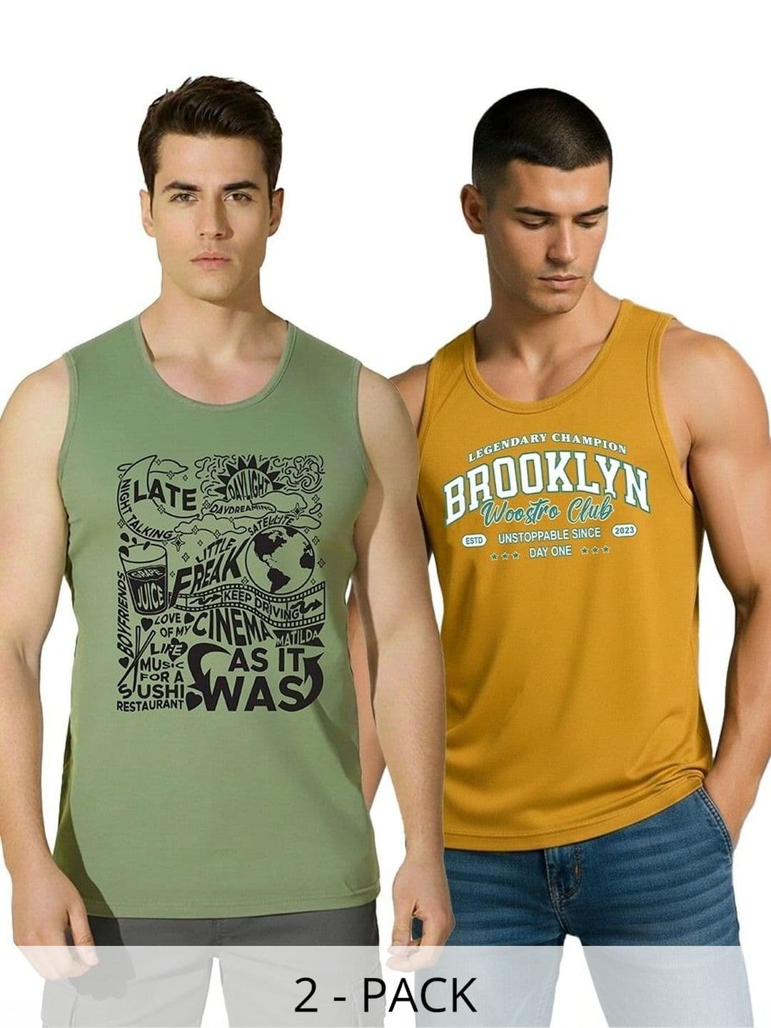 SKY HARBOAR Men Typography Pack of 2 Printed T-shirt - view 1