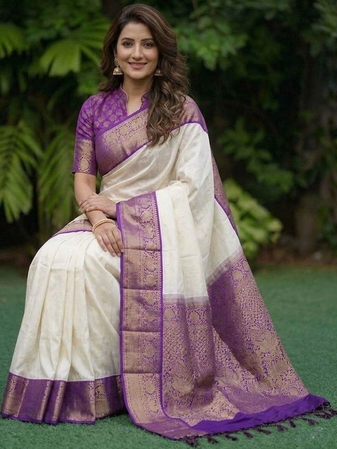 MITAL ENTERPRISE Women Woven Design Zari Art Silk Saree thumbnail 2