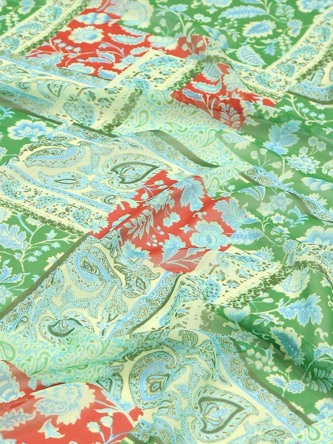 Garden Vareli Paisley Poly Georgette Saree thumbnail 6
