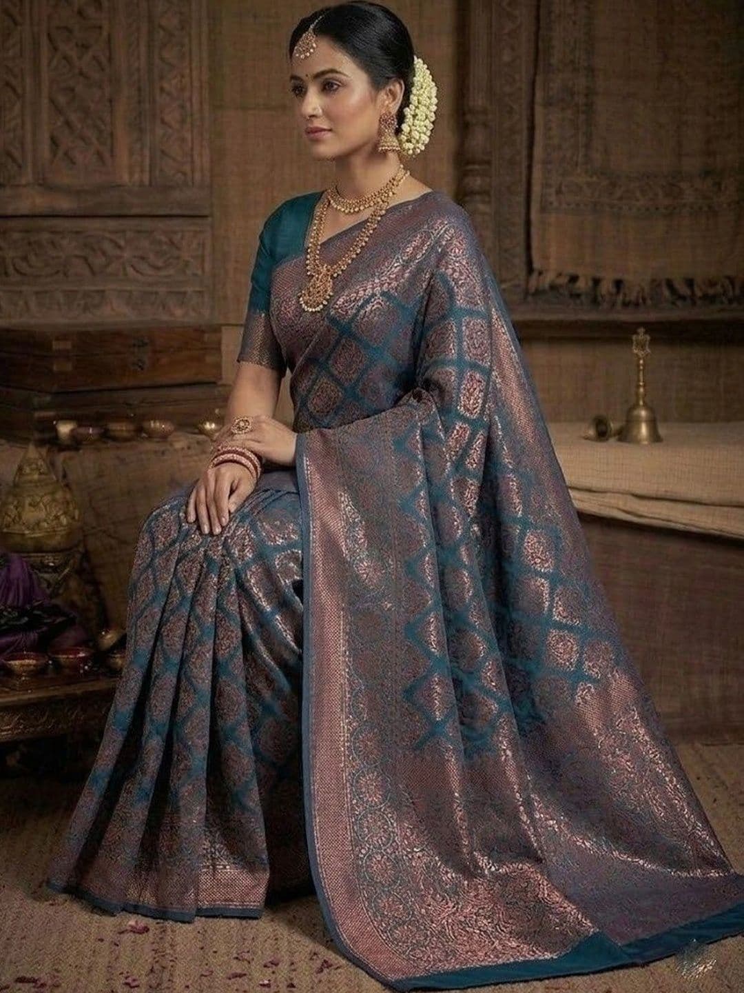 MITAL ENTERPRISE Woven Design Zari Art Silk Saree thumbnail 5