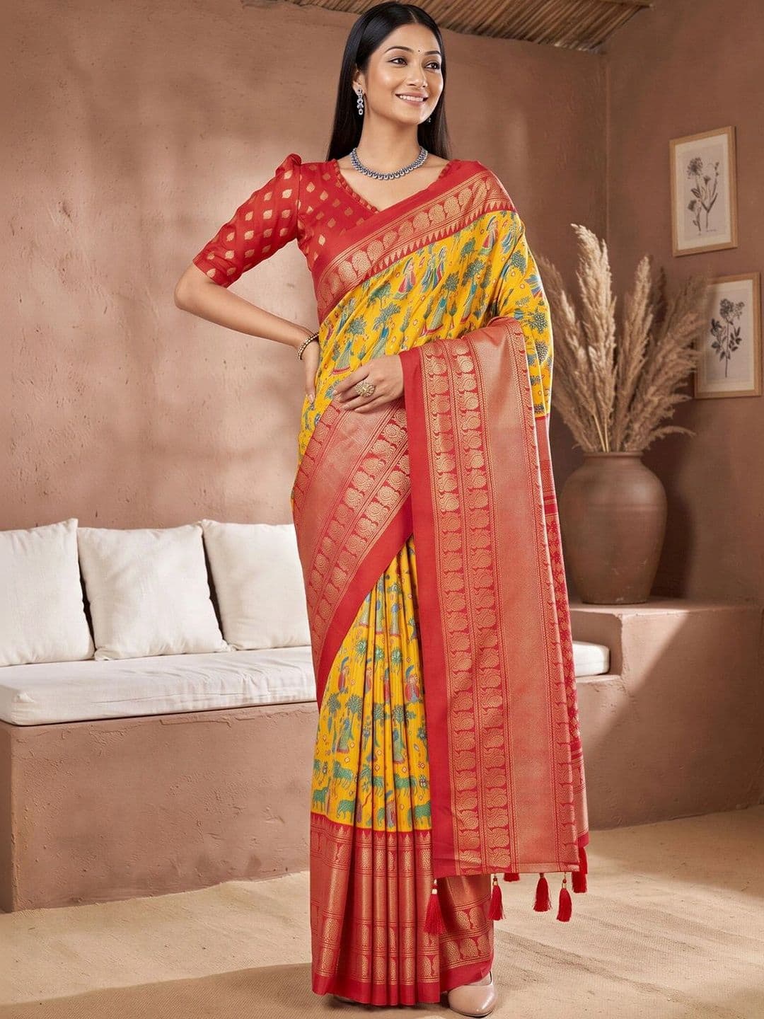 Anouk Woven Design Zari Designer Saree thumbnail 4