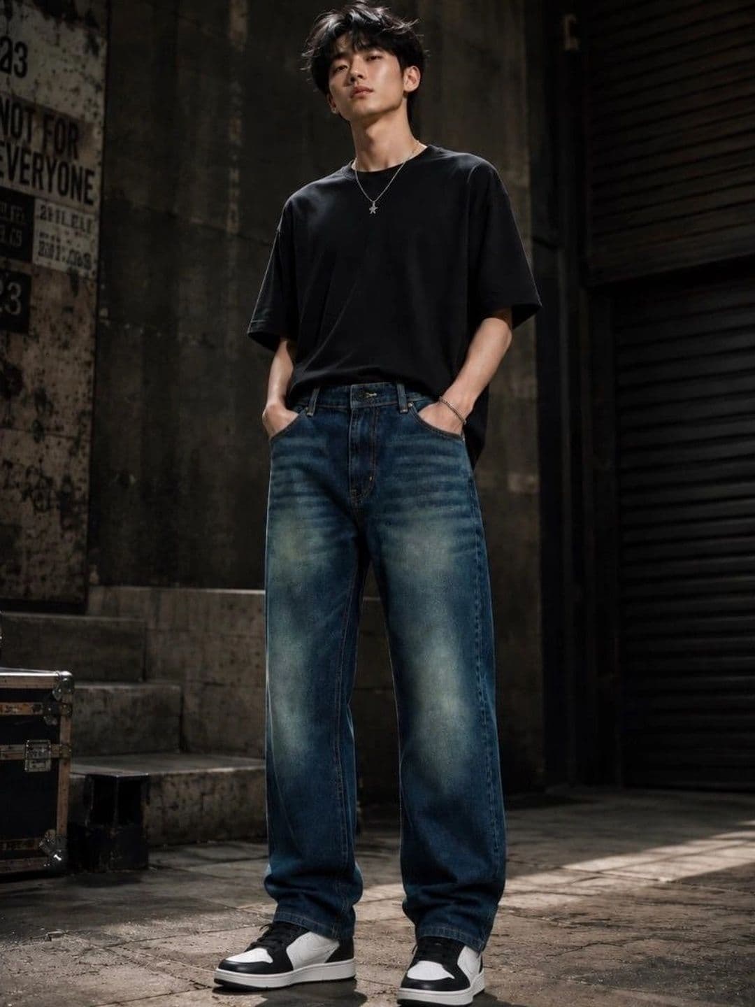 Bene Kleed Men Relaxed Fit Mid-Rise Low Distress Light Fade Jeans thumbnail 3