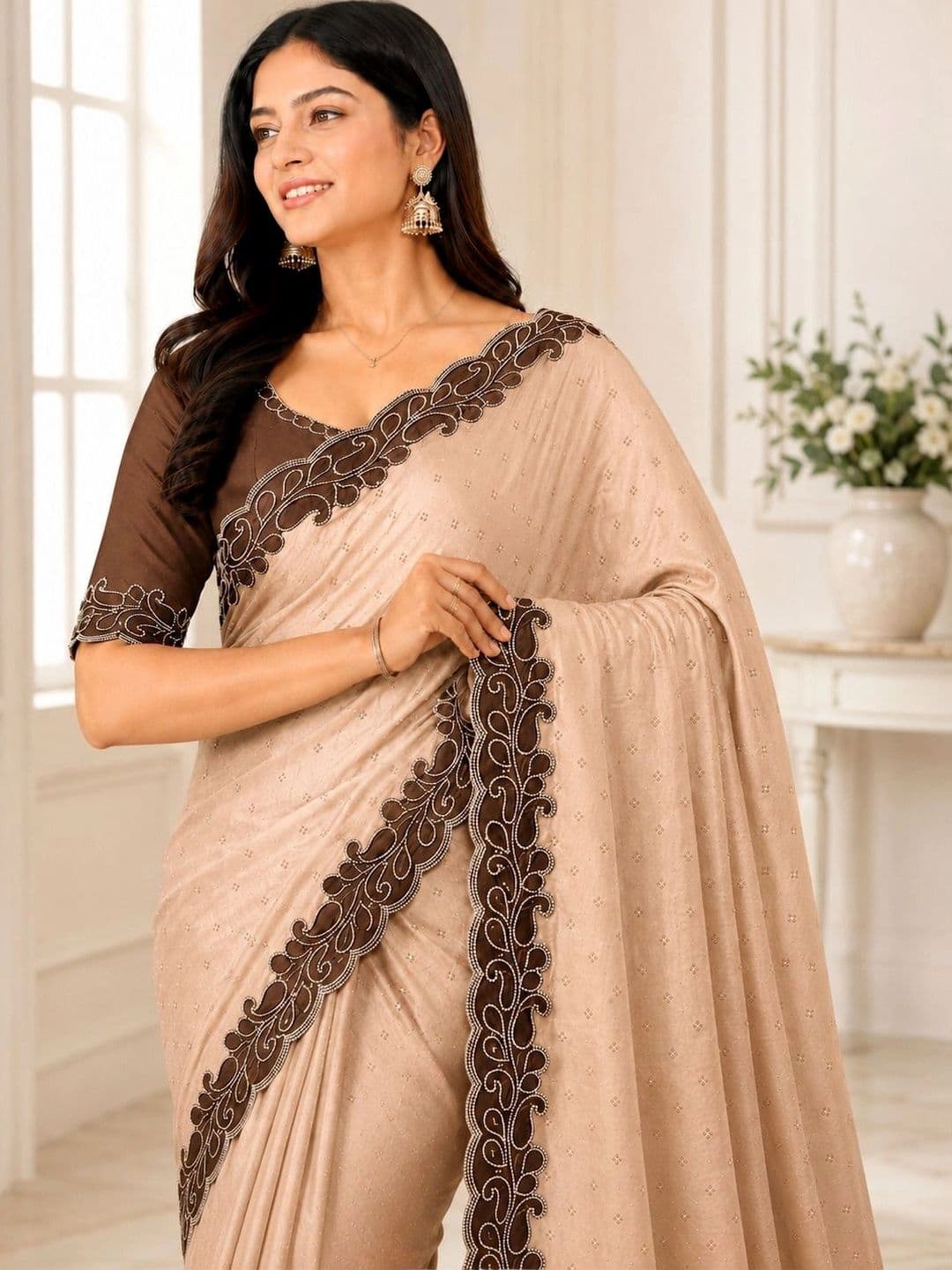 NILRUDRA Embroidered Pure Georgette Banarasi Saree thumbnail 4