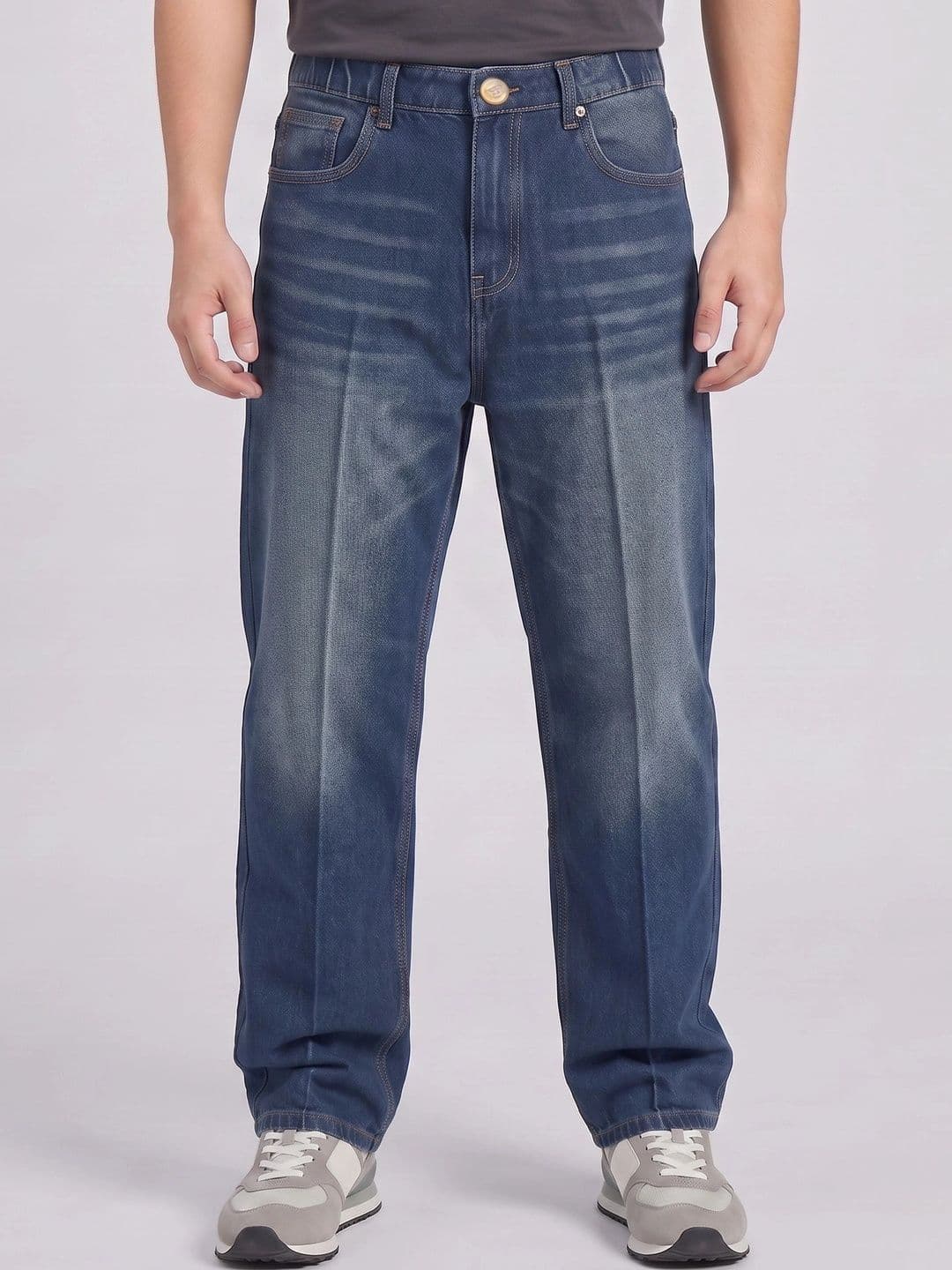 dolsia Men Straight Fit Mid-Rise Heavy Fade Stretchable Jeans - view 1