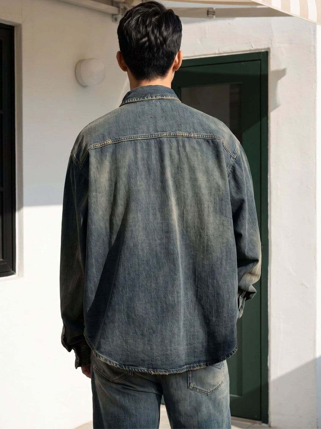 stylefabs Men Relaxed Faded Faded Casual Shirt thumbnail 5