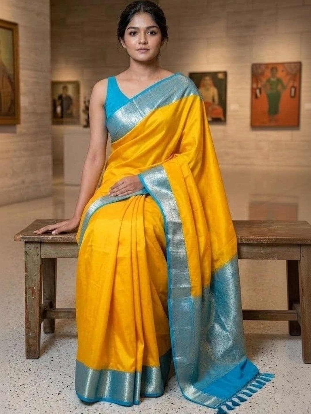 MITAL ENTERPRISE Zari Art Silk Saree thumbnail 2