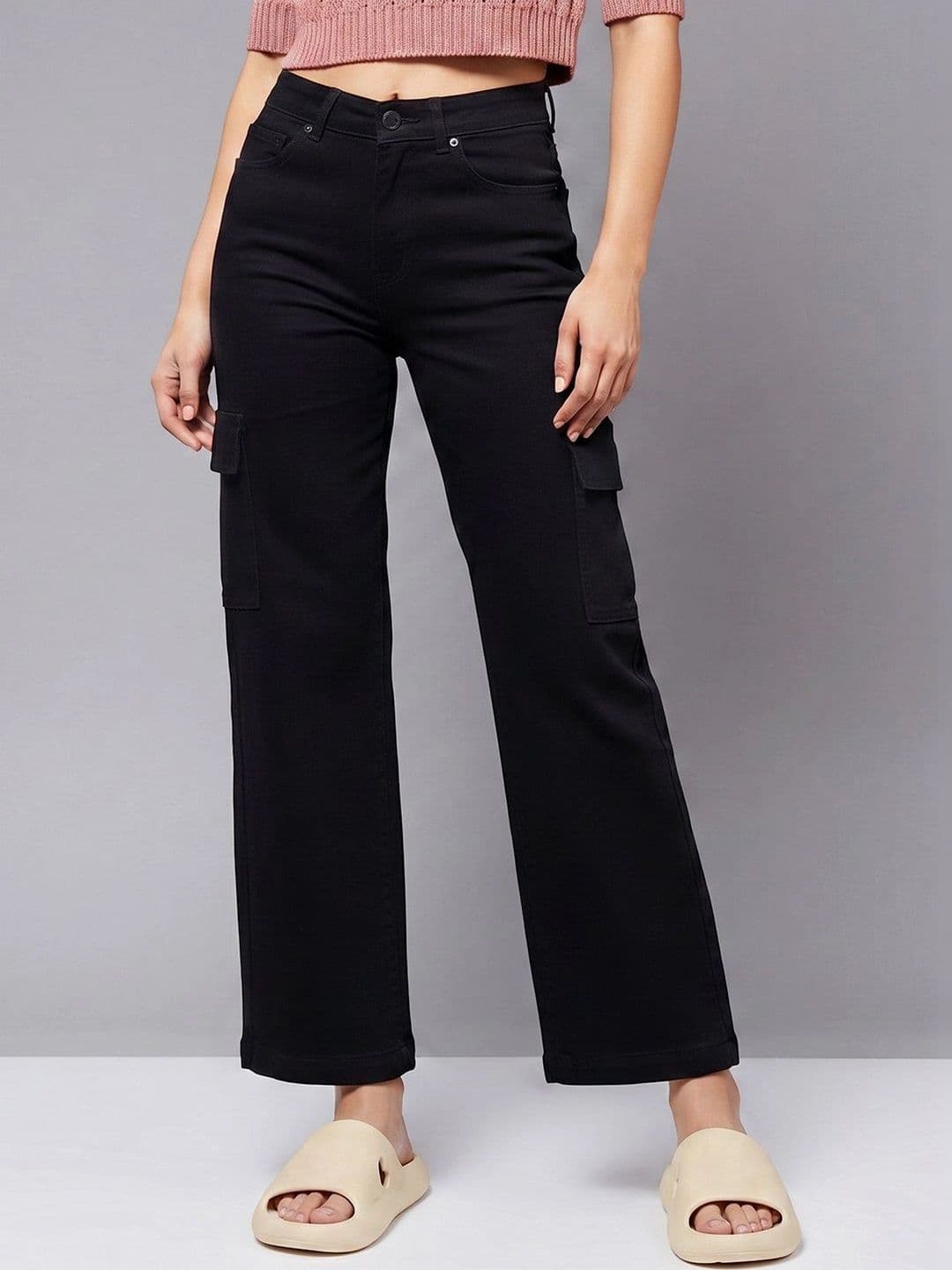 Mast & Harbour Women Wide Leg High-Rise Heavy Fade Stretchable Jeans thumbnail 2