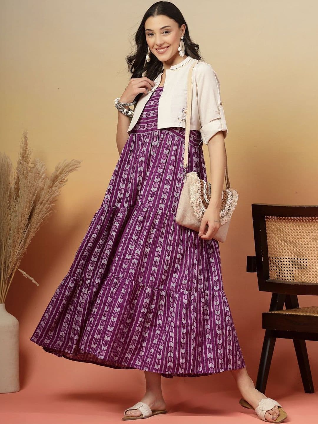 Stylum Print Fit & Flare Maxi Dress thumbnail 4