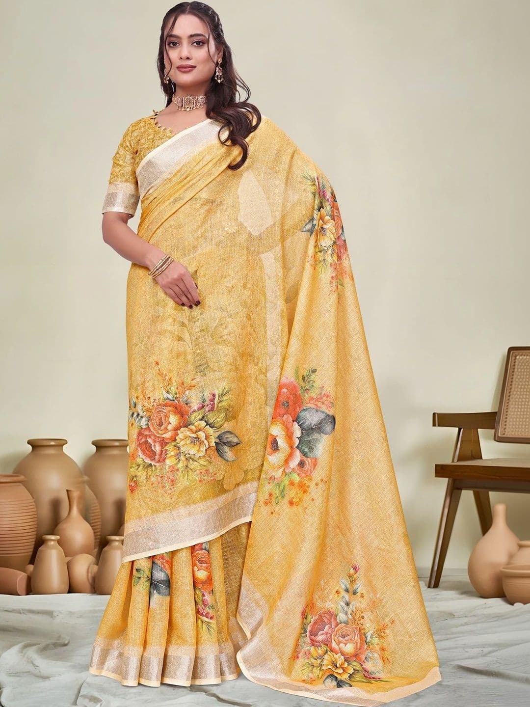 KALINI Floral Saree thumbnail 3